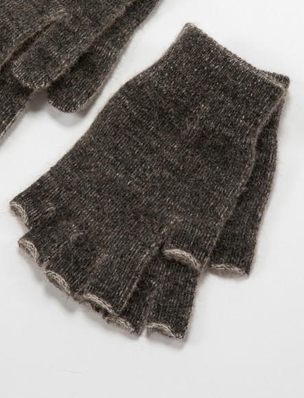 possum fur fingerless gloves