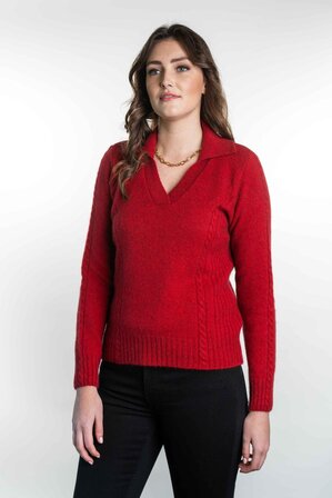 Polo Collar Jumper in Possum Merino Silk KORU/K0562